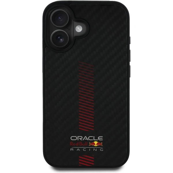 Red Bull Carbon Powerbar MagSafe Zadný Kryt pre iPhone 16 Plus čierny