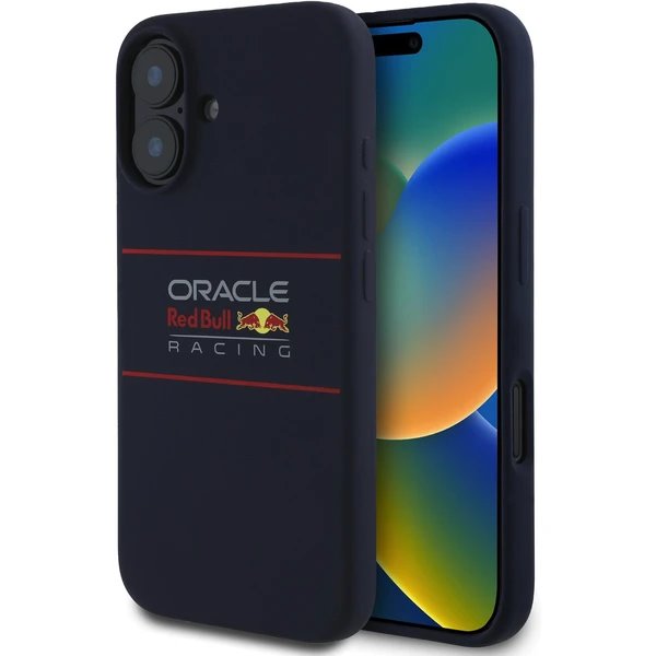 Red Bull Silicone Horizontal Logo MagSafe Zadný Kryt pre iPhone 16 Plus modrý