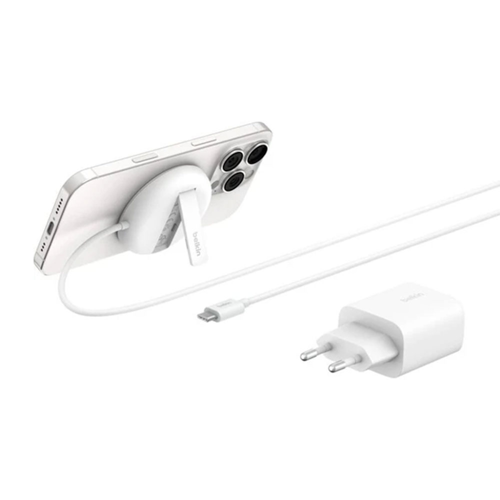 Belkin Boost Charge Pro Magnetic Wireless Charging Pad with Qi2 15W + 20W charger - White