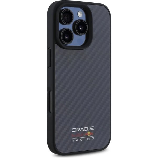 Red Bull Carbon Shiny MagSafe Zadný Kryt pre iPhone 16 Pro čierny