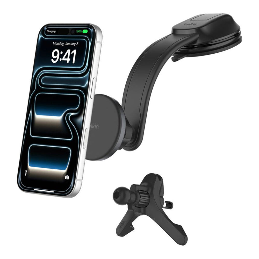 Belkin Boost Charge Magnetic Wireless Charging Car Vent and Dash Mount Qi2 15W - Black