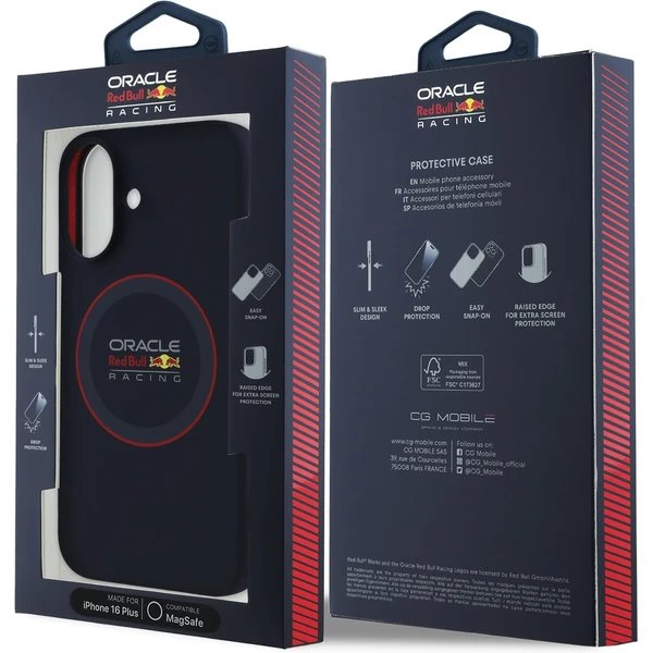 Red Bull Silicone Red Ring MagSafe Zadný Kryt pre iPhone 16 Plus modrý