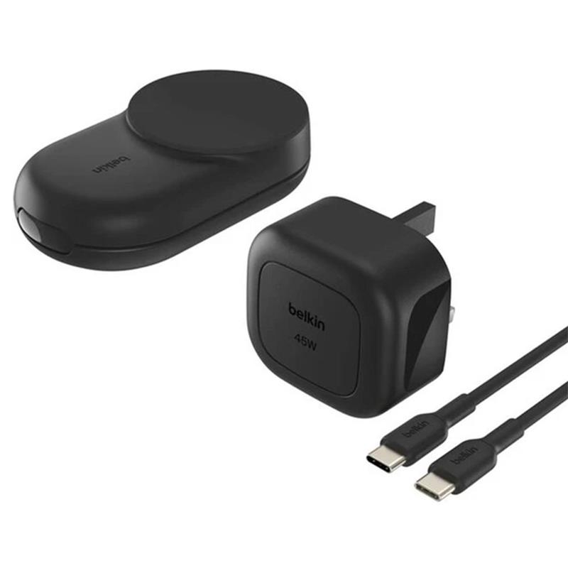 Belkin UltraCharge 3-in-1 Foldable Magnetic Charger with Qi2 25W - Black