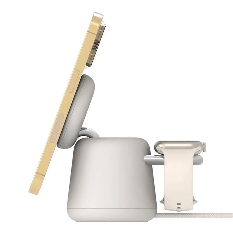 Belkin Boost Charge Pro 2-in-1 Wireless Charging Dock with Qi2 15W - Sand