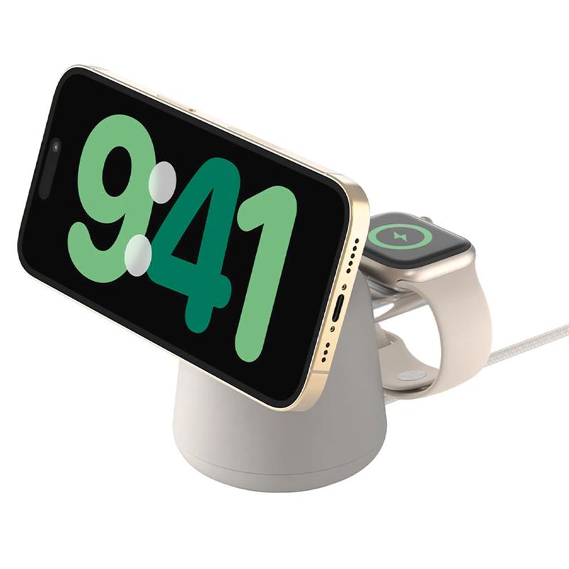 Belkin Boost Charge Pro 2-in-1 Wireless Charging Dock with Qi2 15W - Sand