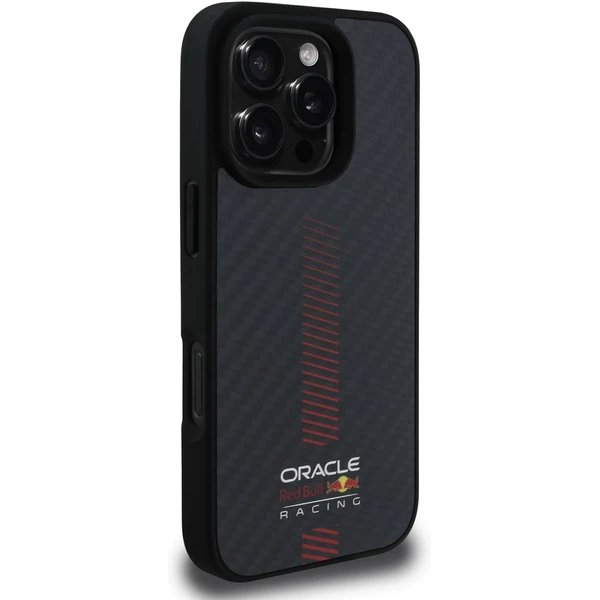 Red Bull Carbon Powerbar MagSafe Zadný Kryt pre iPhone 16 Pro Max čierny
