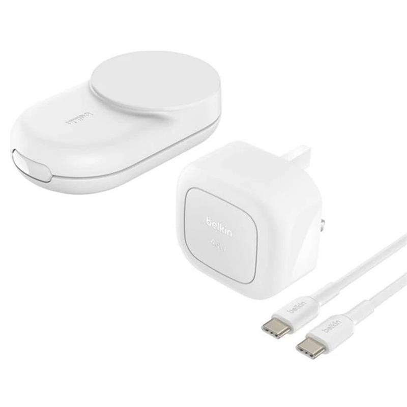 Belkin UltraCharge 3-in-1 Foldable Magnetic Charger with Qi2 25W - White