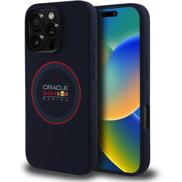 Red Bull Silicone Red Ring MagSafe Zadný Kryt pre iPhone 16 Pro Max modrý