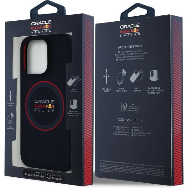 Red Bull Silicone Red Ring MagSafe Zadný Kryt pre iPhone 16 Pro Max modrý