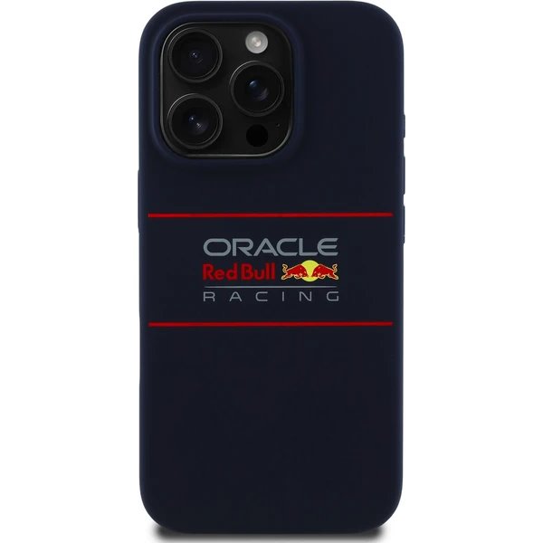 Red Bull Silicone Horizontal Logo MagSafe Zadný Kryt pre iPhone 16 Pro Max modrý