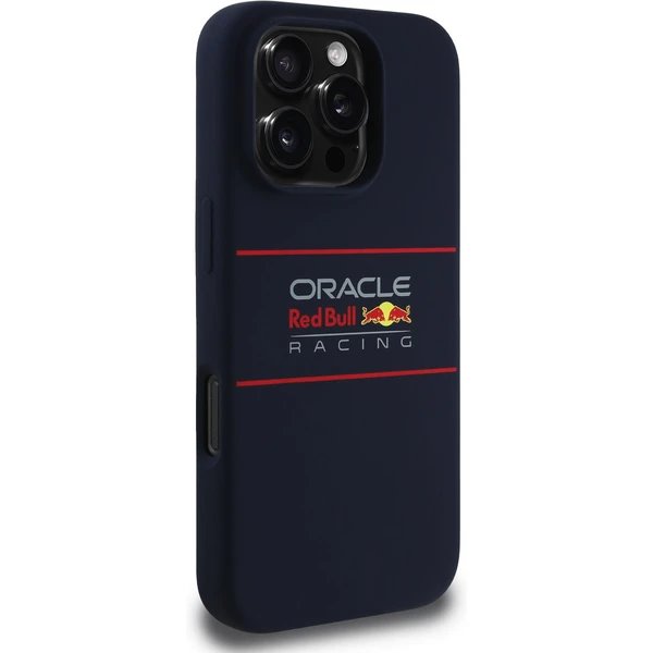 Red Bull Silicone Horizontal Logo MagSafe Zadný Kryt pre iPhone 16 Pro Max modrý