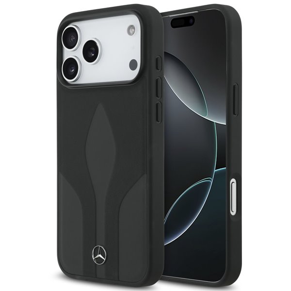 Mercedes Leather The Move MagSafe Zadný Kryt pre iPhone 17 Pro Max čierny