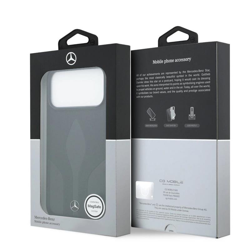 Mercedes Leather The Move MagSafe Zadný Kryt pre iPhone 17 Pro Max čierny