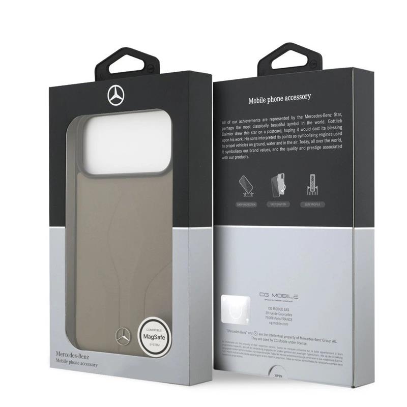 Mercedes Leather The Move MagSafe Zadný Kryt pre iPhone 17 Pro Max béžový