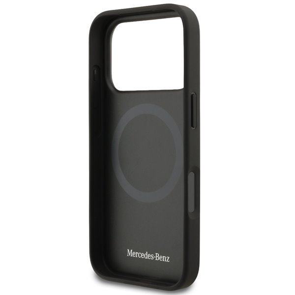 Mercedes Leather Laurel Leaves MagSafe Zadný Kryt pre iPhone 17 Pro čierny