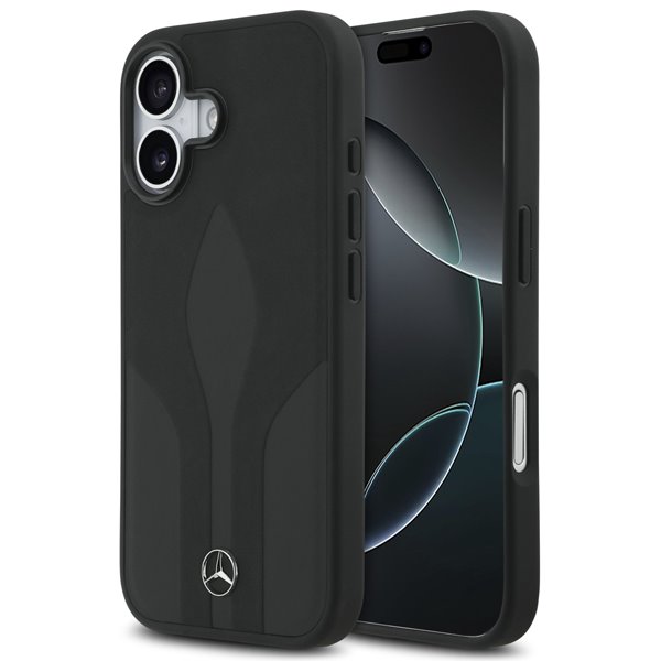 Mercedes Leather The Move MagSafe Zadný Kryt pre iPhone 17 čierny