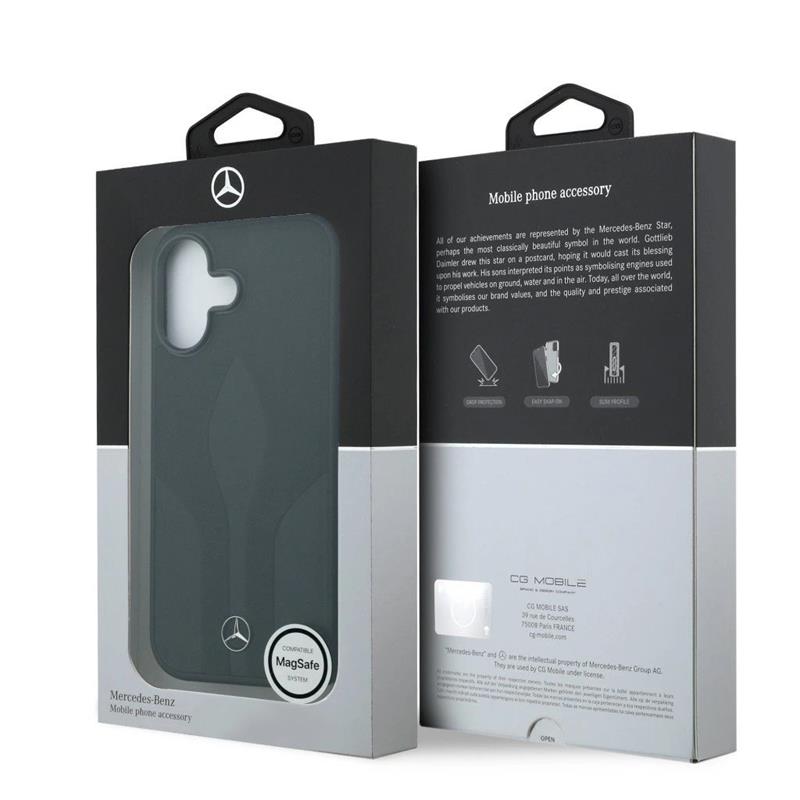 Mercedes Leather The Move MagSafe Zadný Kryt pre iPhone 17 čierny