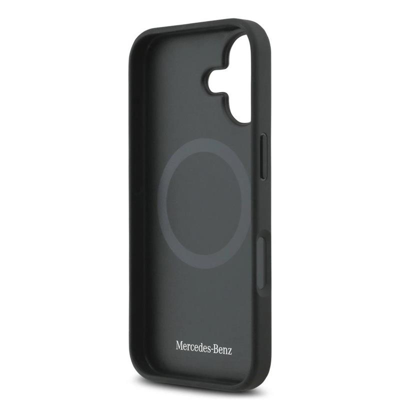 Mercedes Leather Star Pattern and Stripes MagSafe Zadný Kryt pre iPhone 17 čierny