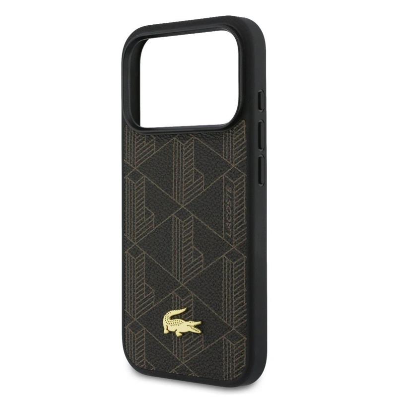 Lacoste Iconic Petit Pique MagSafe kryt + peňaženka iPhone 17 Pro Max hnedý
