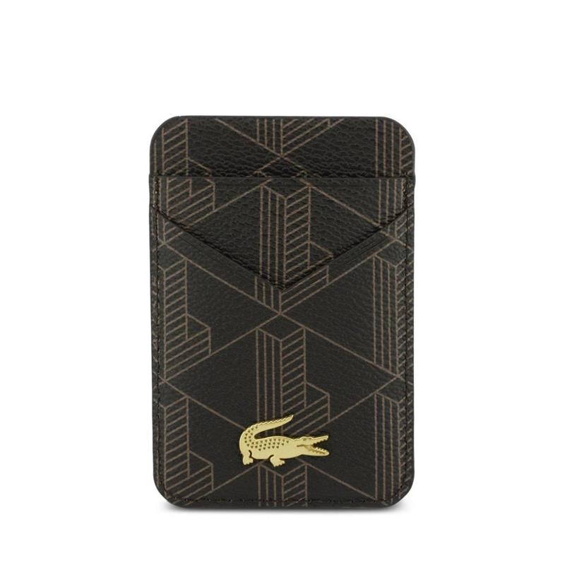 Lacoste Iconic Petit Pique MagSafe kryt + peňaženka iPhone 17 Pro Max hnedý