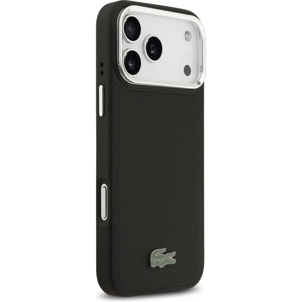 Lacoste Iconic Petit Pique Camera Stand MagSafe kryt iPhone 17 Pro Max čierny