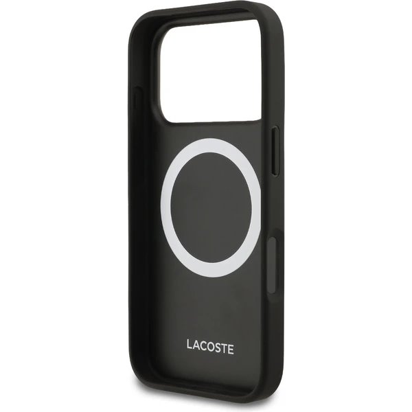 Lacoste Iconic Petit Pique MagSafe kryt + peňaženka iPhone 17 Pro čierny