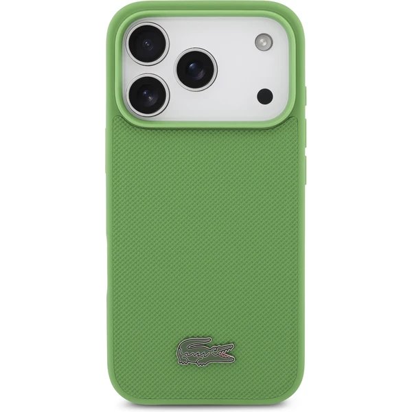 Lacoste Iconic Petit Pique MagSafe kryt + peňaženka iPhone 17 Pro zelený