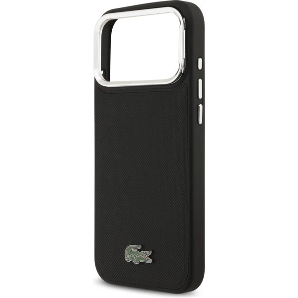 Lacoste Iconic Petit Pique Camera Stand MagSafe kryt iPhone 17 Pro čierny
