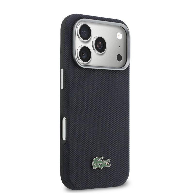 Lacoste PVC Petit Pique Semi Wrap MagSafe pre iPhone 17 Pro modrý