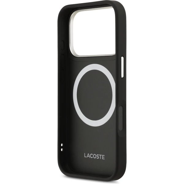 Lacoste PU Leather Champs Elysees MagSafe kryt iPhone 17 Pro čierny