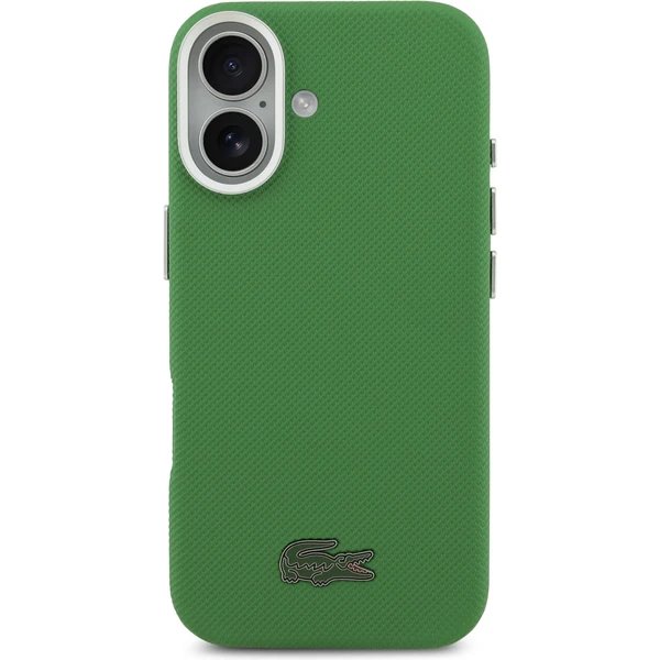 Lacoste PVC Iconic Petit Pique Metal Logo MagSafe kryt iPhone 17 zelený