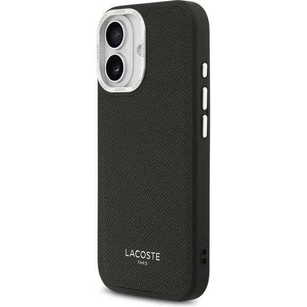 Lacoste PU Leather Champs Elysees MagSafe kryt iPhone 17 čierny