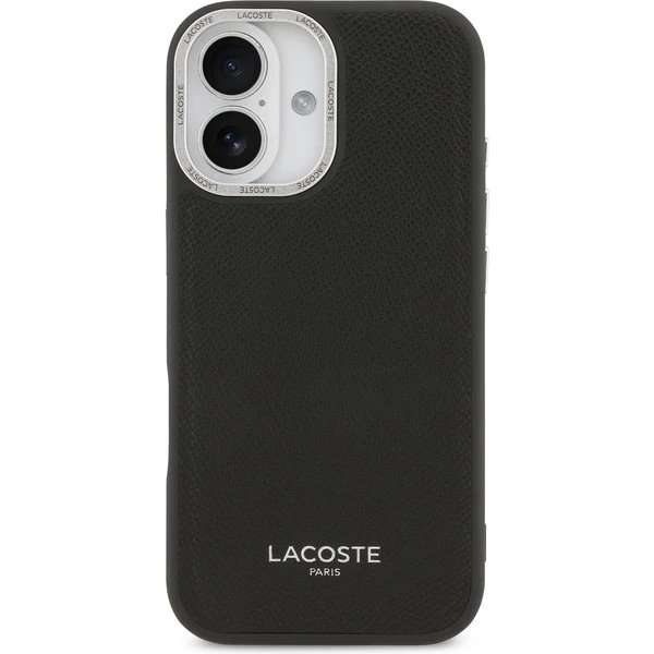 Lacoste PU Leather Champs Elysees MagSafe kryt iPhone 17 čierny