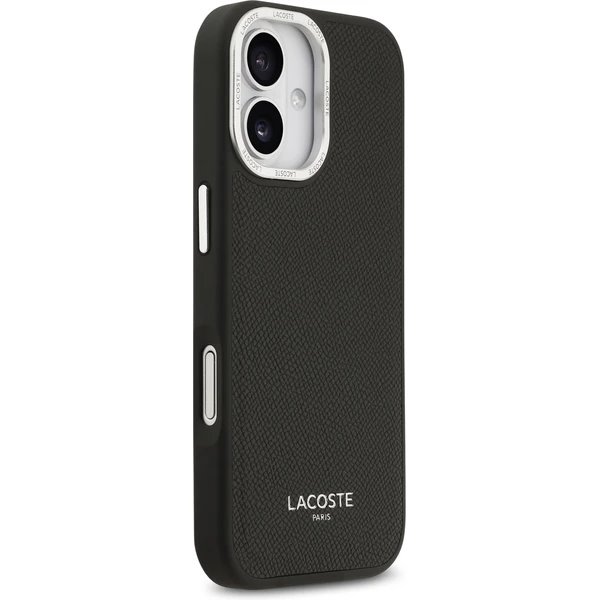 Lacoste PU Leather Champs Elysees MagSafe kryt iPhone 17 čierny