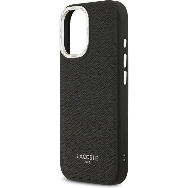 Lacoste PU Leather Champs Elysees MagSafe kryt iPhone 17 čierny