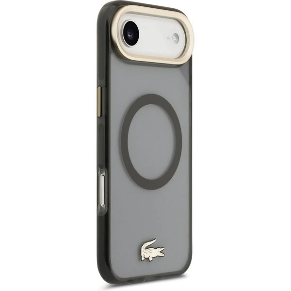 Lacoste PC/TPU Frosted Finish Gold Logo MagSafe kryt iPhone Air čierny