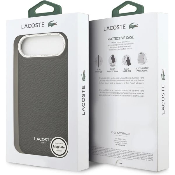 Lacoste PU Leather Champs Elysees MagSafe kryt iPhone Air čierny