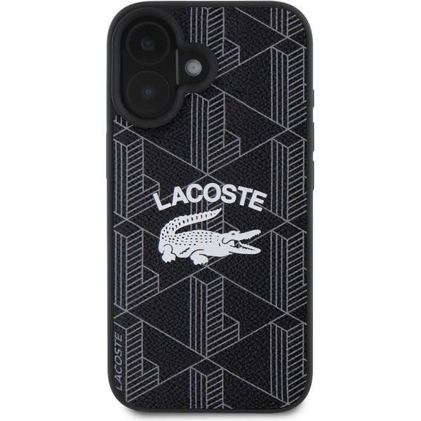 Lacoste Blend Monogram MagSafe kryt iPhone 16 čierny