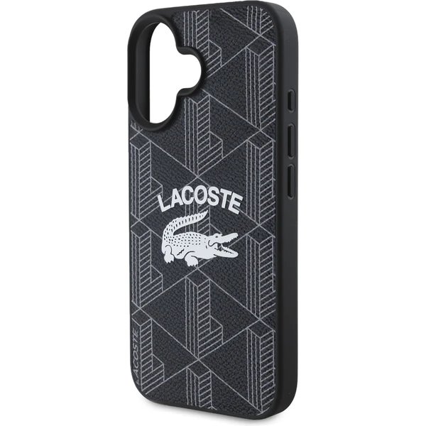 Lacoste Blend Monogram MagSafe kryt iPhone 16 čierny