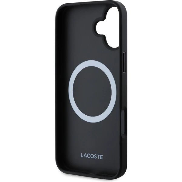 Lacoste Blend Monogram MagSafe kryt iPhone 16 čierny