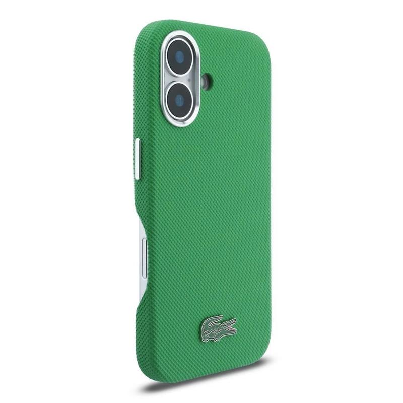 Lacoste PVC Iconic Petit Pique Metal Logo MagSafe kryt iPhone 16 zelený