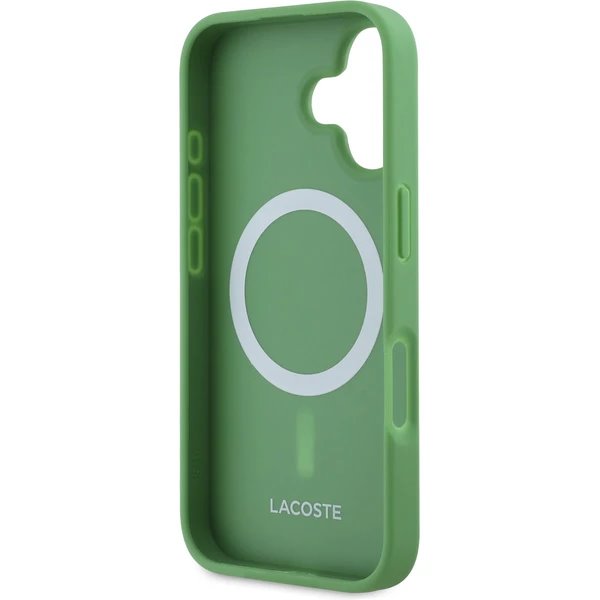 Lacoste Iconic Petit Pique Logo MagSafe kryt iPhone 16 Plus zelený