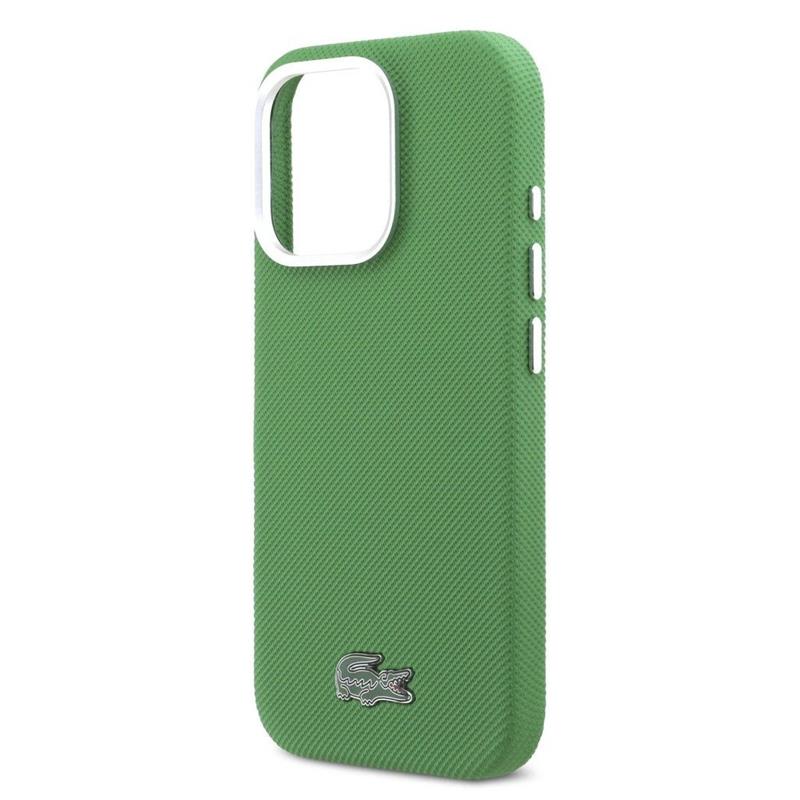 Lacoste PVC Iconic Petit Pique Metal Logo MagSafe kryt iPhone 16 Pro zelený