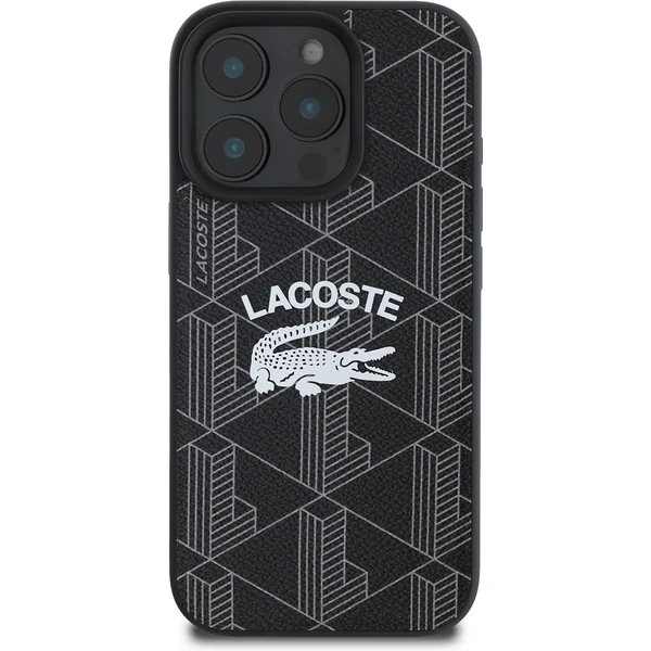 Lacoste Blend Monogram MagSafe kryt iPhone 16 Pro čierny