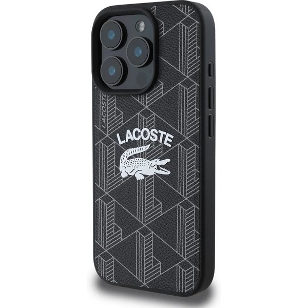 Lacoste Blend Monogram MagSafe kryt iPhone 16 Pro čierny