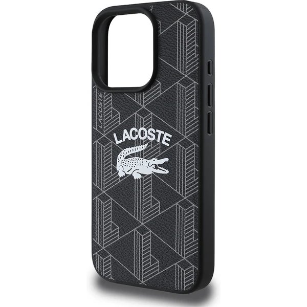 Lacoste Blend Monogram MagSafe kryt iPhone 16 Pro čierny