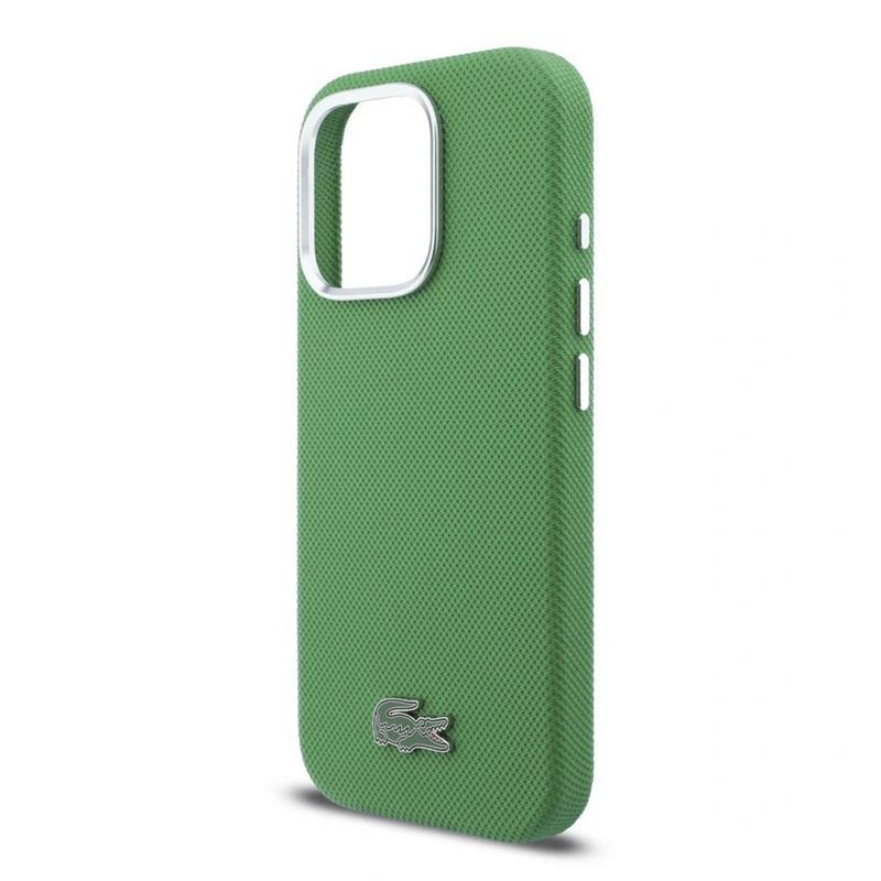 Lacoste PVC Iconic Petit Pique Metal Logo MagSafe kryt iPhone 16 Pro Max zelený
