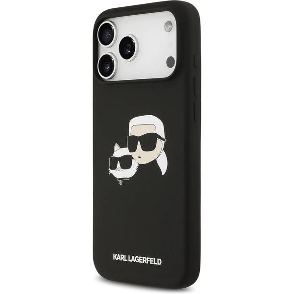 Karl Lagerfeld Liquid Silicone Double Heads MagSafe kryt iPhone 17 Pro Max čierny