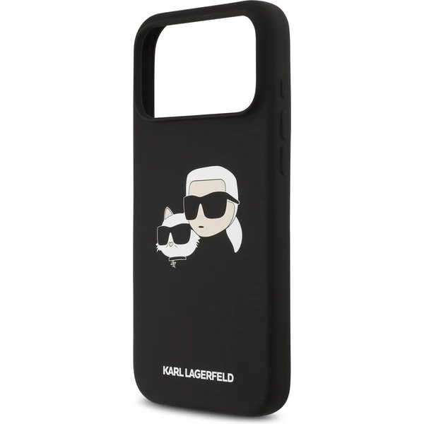 Karl Lagerfeld Liquid Silicone Double Heads MagSafe kryt iPhone 17 Pro Max čierny