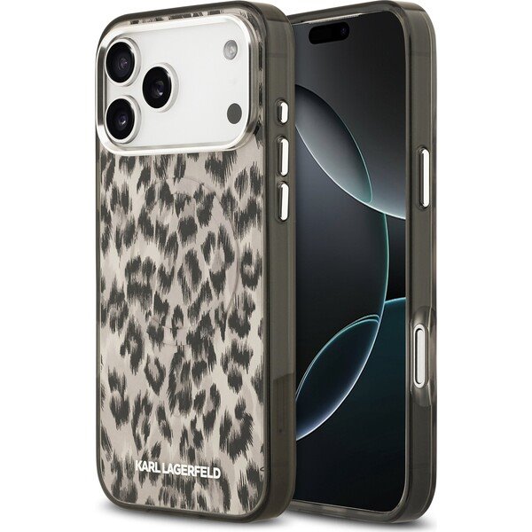 Karl Lagerfeld IML Leopard MagSafe kryt iPhone 17 Pro Max hnedý